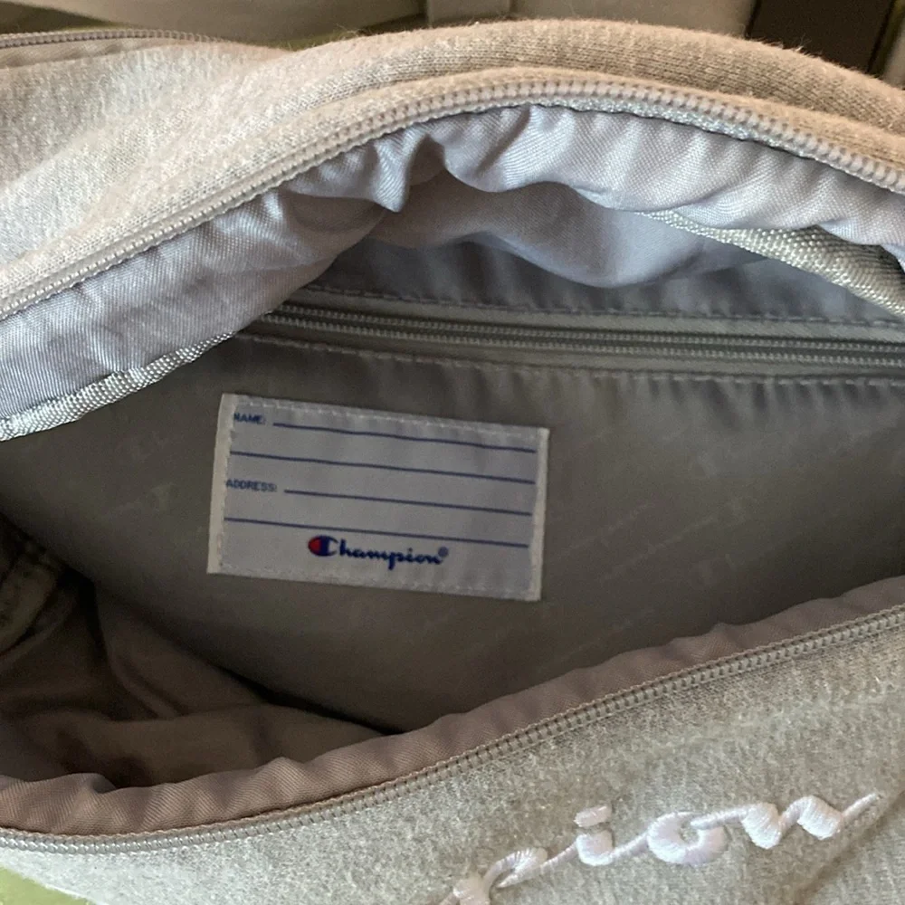 Champion Gray Fannie Pack or Sling Bag with Adjustable Strap with Design